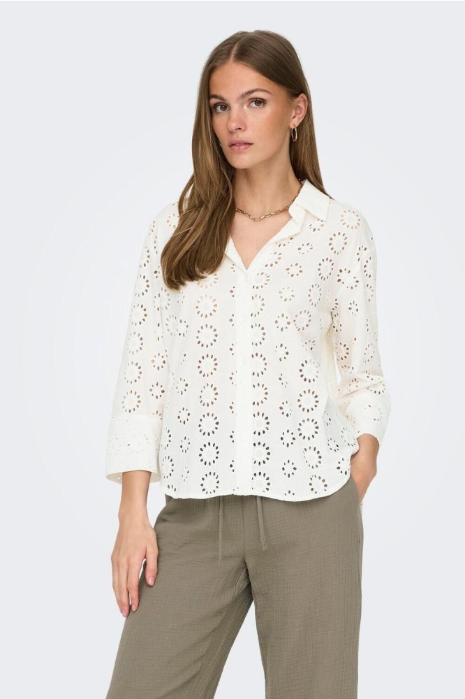 JDYTALLIE 3/4 LONG SHIRT WVN NOOS 15292179 Cloud Dancer/2024 BRODE
